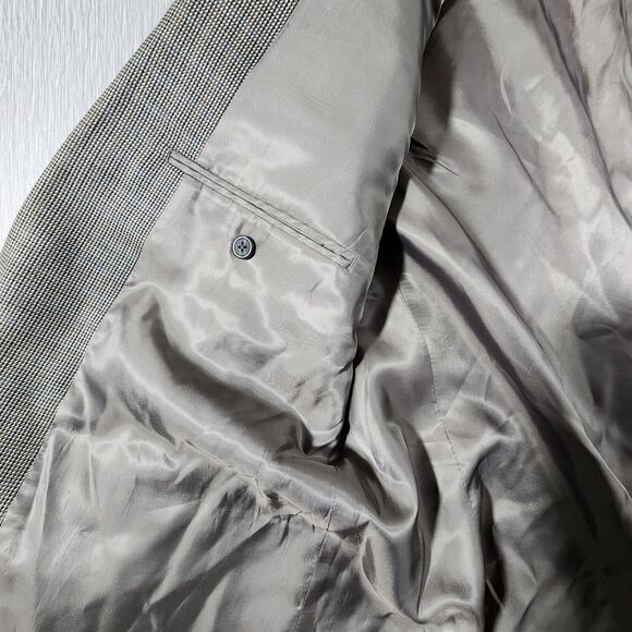 Chaps Ralph Lauren Mens Blazer Sport Coat Wool Houndstooth 44L - Picture 9 of 13